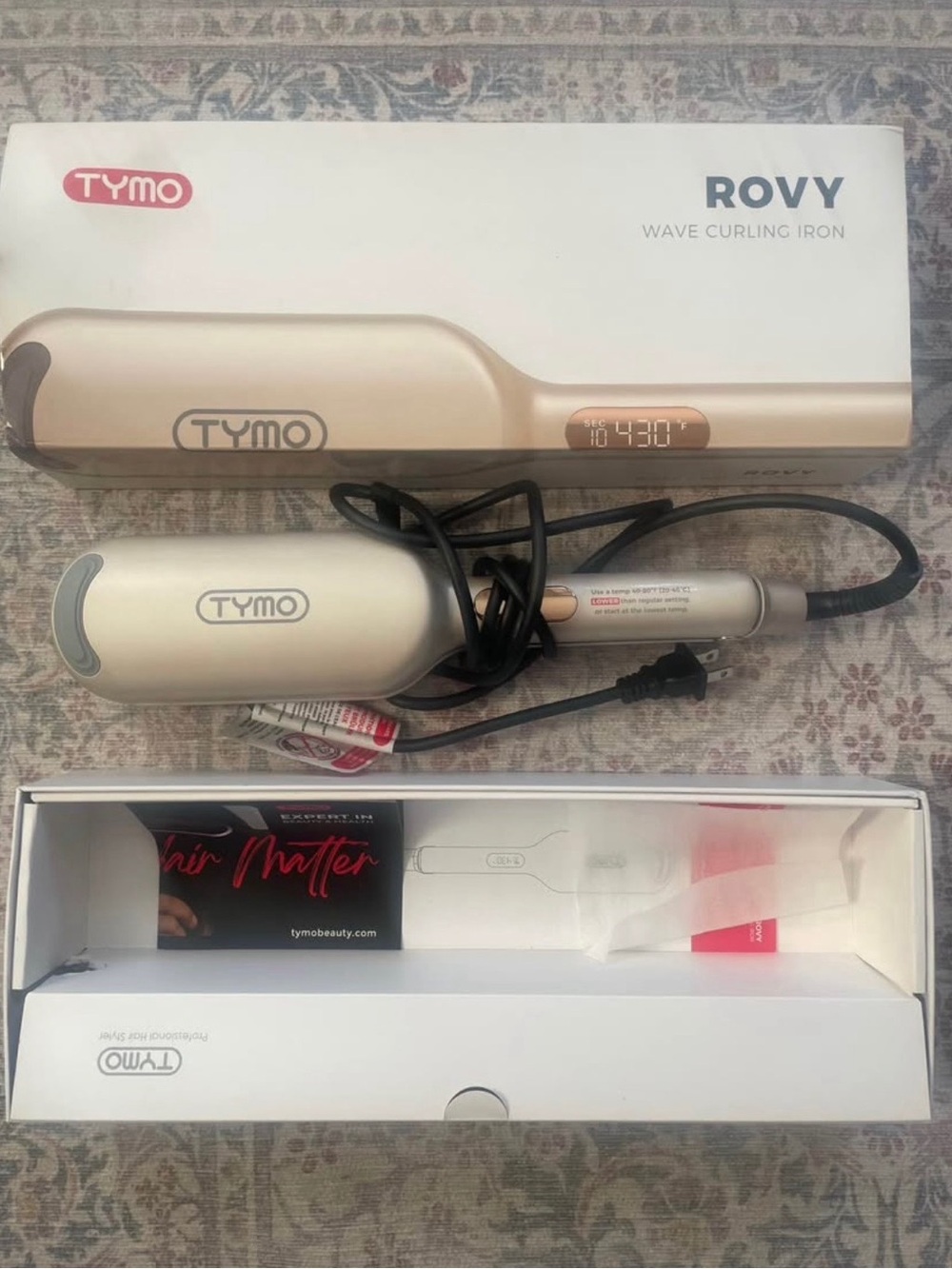 TYMO Rovy Wave Curling Iron in Champagne Gold
